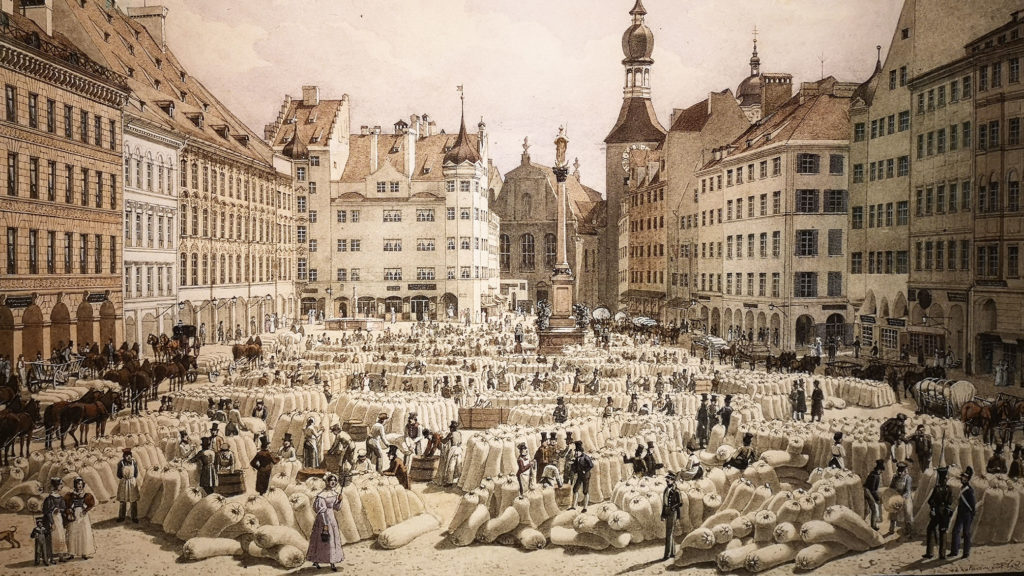 Museo de la Cerveza y el Oktoberfest: Imagen de Marienplatz como mercado de grano